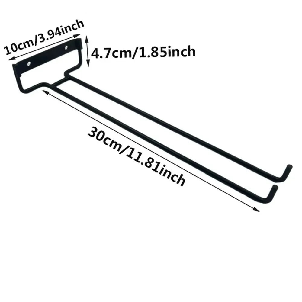 11,8 Zoll Weinglasregal aus Stielglas, an der Wand montierbar, Weinglashalter aus Schmiedeeisen, schwarzes Metall für die Dekoration von Küchenbar