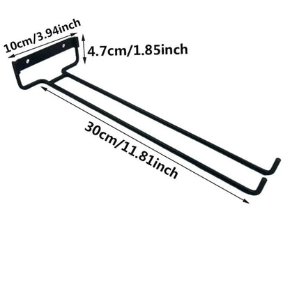 11,8 Zoll Weinglasregal aus Stielglas, an der Wand montierbar, Weinglashalter aus Schmiedeeisen, schwarzes Metall für die Dekoration von Küchenbar