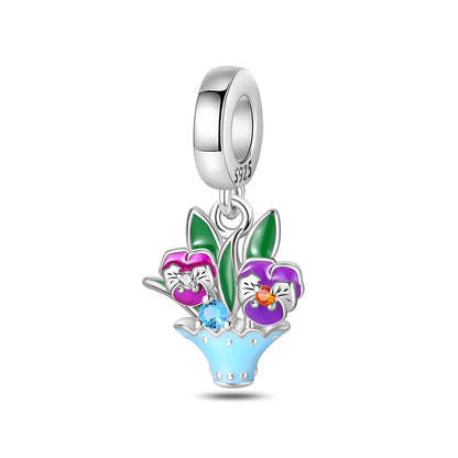 Bunter Schmetterlings-Quasten-Charm-Anhänger aus 925er-Sterlingsilber mit Perlen, passend für Original-Armbänder aus Silber für die Schmuckherstellung von Frauen