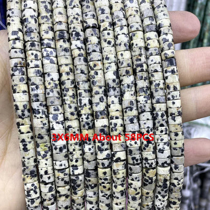 Natürliche Stein Dalmatiner Jaspis Runde Würfel Facettierte Rondelle Lose Spacer Perlen Für Schmuck Machen Charms DIY Armbänder Halskette