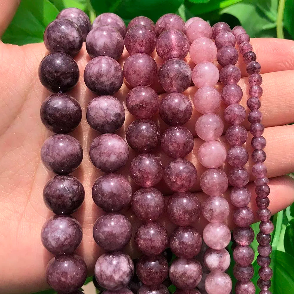 Naturstein Rose Rosa Quarz Kristall Runde Lose Perlen 15''Strang 4 6 8 10 12 MM Pick Größe für Schmuck Machen Diy Armband