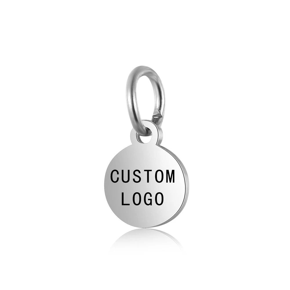 MaiLun 30 Stück lasergravierte Logo-Tags aus Edelstahl, Kreis-Tag, 6–25 mm, runder Charm, gravierbare Anhänger für die Schmuckherstellung