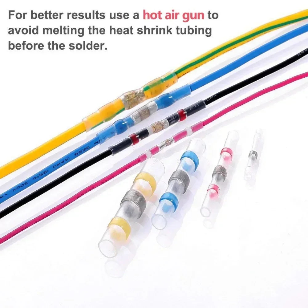 50/100 stücke Schrumpf Butt Wasserdichte Solder Dichtung Draht Kabel Splice Terminal Kit Crimp Terminals Stecker Elektrische, mit Box