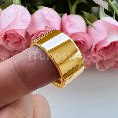 iTungsten 12mm Dropshipping Große Männer Ring Glänzende Wolfram Hochzeit Band Mode Schmuck Rohr Cut Poliert Komfort Fit