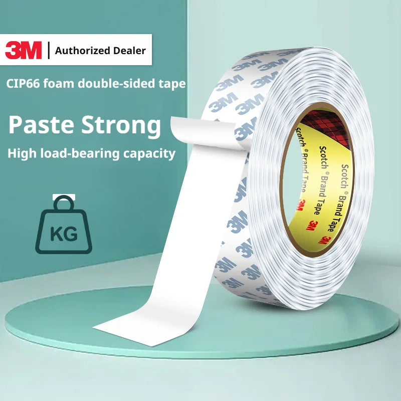 3M CIP66 PE-Schaum Doppelseitiges Klebeband 1MM Dicke Weiß Hochhaftend für Automobil und Haushalt Starkes Wasserdichtes Band