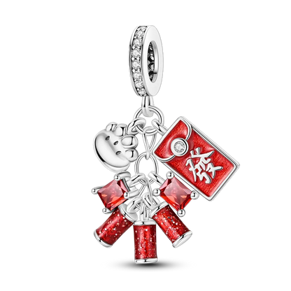 Passend für Original-Armbänder DIY 925 Silber Chinesischer Stil Drachen Glückskatze Charm-Perlen Frühlingsfest Schmuck Geschenk