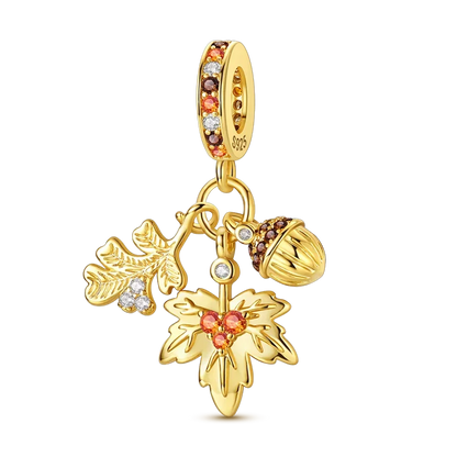 Gold-Serie, DIY-Charms, Original-Charms aus 925er-Sterlingsilber mit eingelegtem Zirkonium, Sonnen- und Leoparden-Anhänger, passend für Armbänder, Schmuck, Geschenkmarkierung