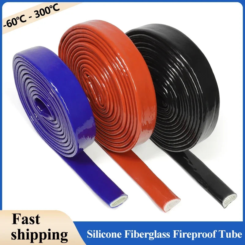 4 mm – 35 mm hochtemperaturbeständiges, feuerhemmendes Gehäuseprohr, Silikon-Fiberglasrohr, verdickte Isolierung, feuerfeste Hülle