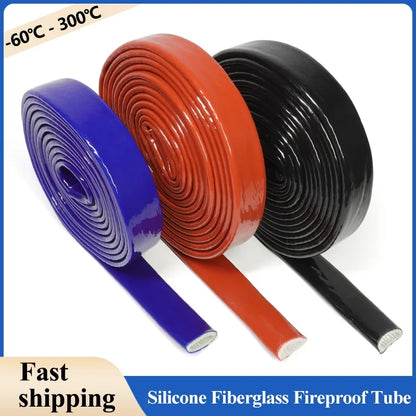 4 mm – 35 mm hochtemperaturbeständiges, feuerhemmendes Gehäuseprohr, Silikon-Fiberglasrohr, verdickte Isolierung, feuerfeste Hülle