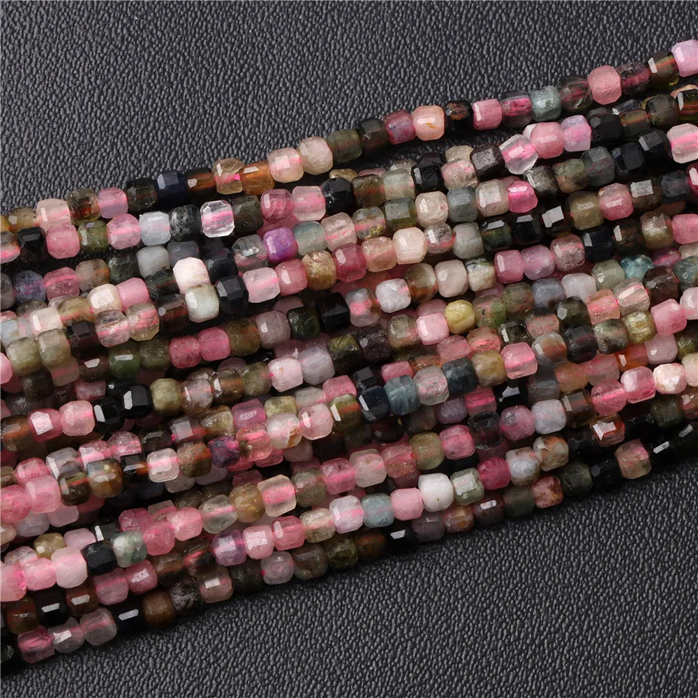 Heiße Natürliche Facettierte Stein Perle 2-3mm Kleine Quadratische Quarz Granat Glas Cube Lose Perlen Für Schmuck Machen hand Zubehör