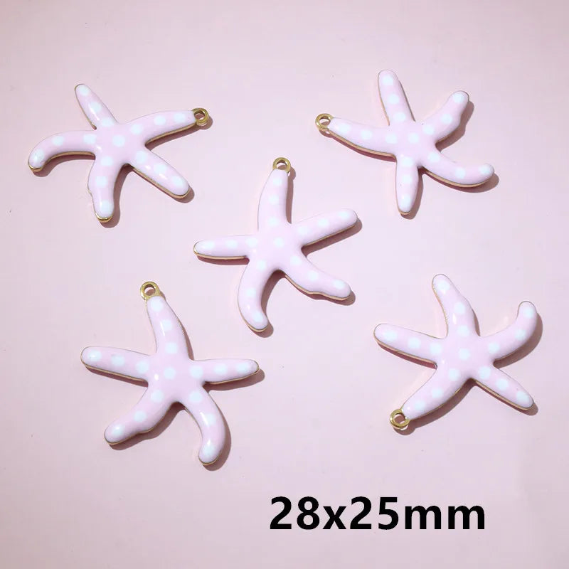 10 Stück 2 Größen Edelstahl Seestern Charms Anhänger Emaille DIY Schmuck Herstellung Zubehör Zubehör Zubehör Armband Halskette Ohrringe
