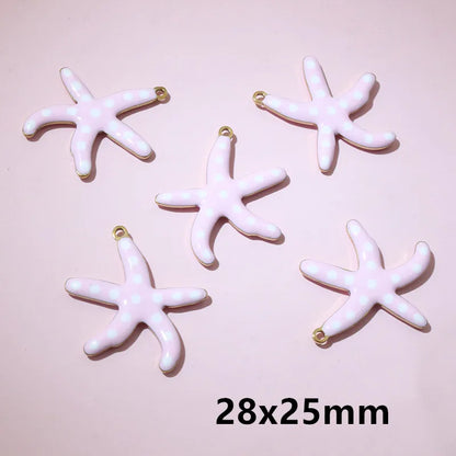 10 Stück 2 Größen Edelstahl Seestern Charms Anhänger Emaille DIY Schmuck Herstellung Zubehör Zubehör Zubehör Armband Halskette Ohrringe