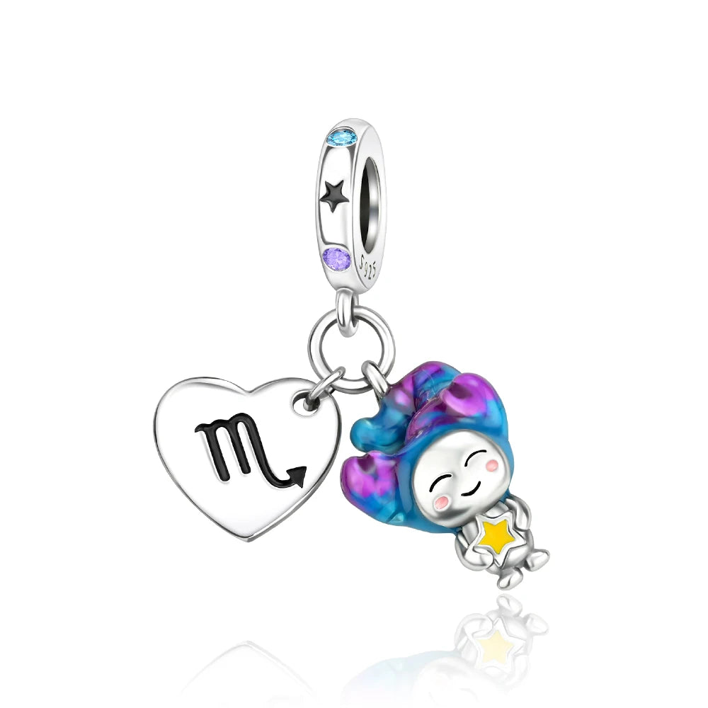 Exquisite Charm-Anhänger aus 925er-Sterlingsilber mit weißen Tigerperlen und Kaninchen-Barista-Anhänger, passend für Armbänder, niedliche Schmuck-Accessoires, Geschenke