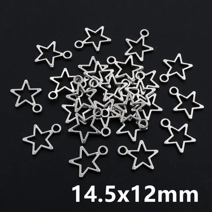 100 Stück kleine Stern-Charms-Anhänger, Antik-Silber, Legierung, Metall, DIY-Schmuckherstellung, Zubehör für Ohrringe, Armbänder, Halsketten