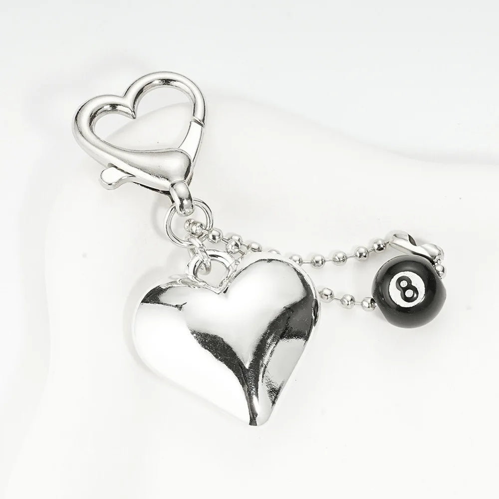 Schlüsselanhänger Y2K Rotes Herzförmiges Perlen-Valentinstaggeschenk Neues Design Geldbörsen-Charm Auto Goth Vintage Niedlicher Schlüsselanhänger Accessoire