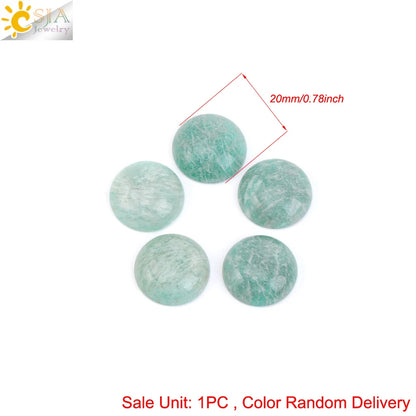 1pc Naturstein Perlen Amazonit Cabochon Oval Flache Lose Perlen für DIY Schmuck Machen Halskette Ring Anhänger Zufällige Farbe h755