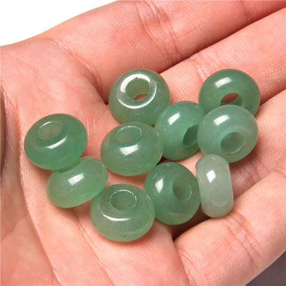 Natürliche Stein Große Loch Perle Anhänger Abacus Form Schmuck Zubehör Natürliche Quarz Jade Opal Charme Für Die Herstellung DIY Ohrring