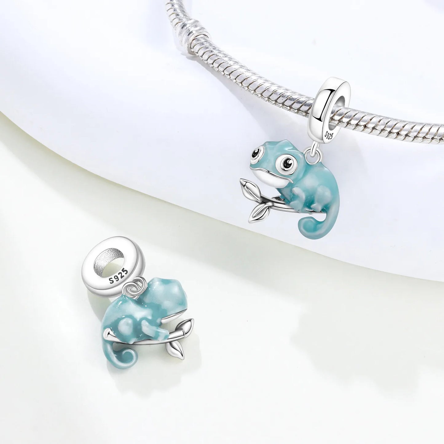 Exquisiter 925 Sterling Silber Panda Chamäleon Waschbär, Koi Welpen Tier-Anhänger Passend für DIY Armband Halskette Premium Party Geschenke