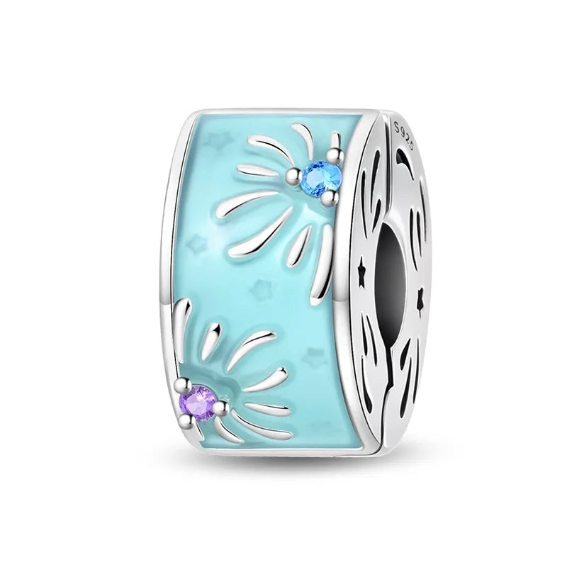 Vergnügungspark-Charm aus 925er-Sterlingsilber, Riesenrad, Achterbahn, Zirkus, Clown, Karussell, passend für DIY-Armbänder, Halsketten, Souvenir