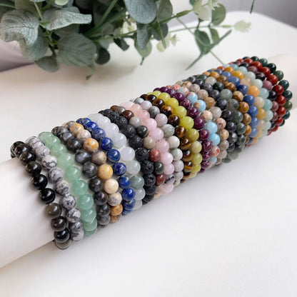 Naturstein rosa Zebra Perlen Armband 6/8mm Dalmatiner Jaspis Rhodochrosit Achat Armband Edelstein Perlen Armband
