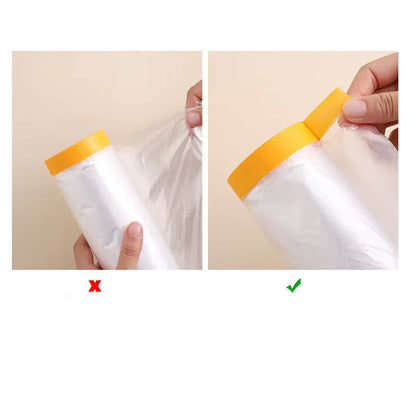 1/2/3 Rollen vorgeklebte Abdeckfolie, Kunststofffolie, Kfz-Malerei, Abdeckung, Washi-Tape, Maler, Kunststoff-Tropfentuch