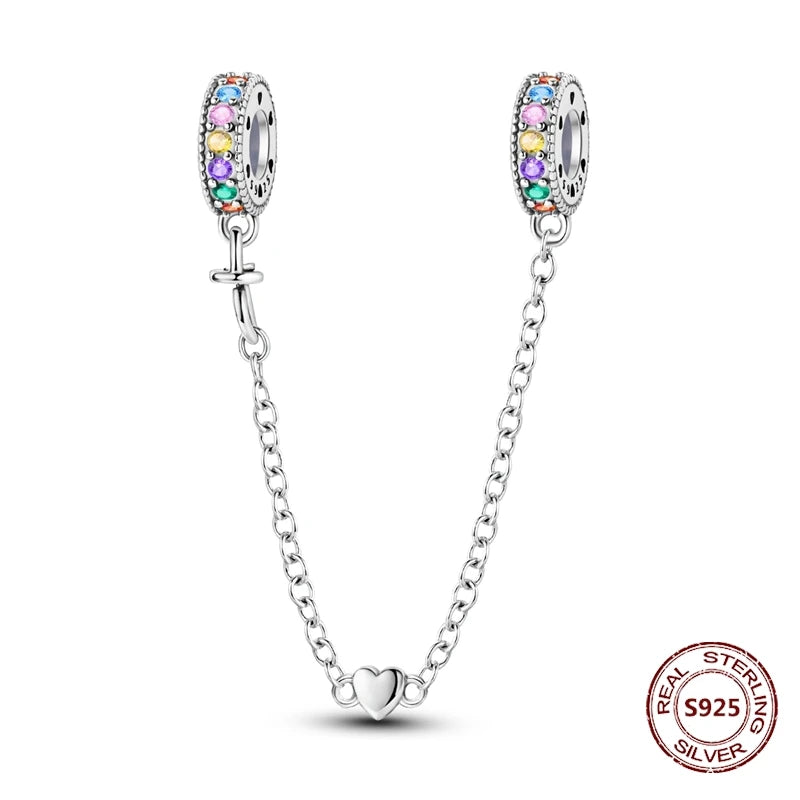 Sicherheitskette Libelle Schmetterling 925er Sterlingsilber Original Marienkäfer Kolibri Charm DIY Schmuckherstellung für Armband Armreif