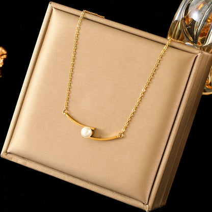 EILIECK 316L Edelstahl Metall Goldene Kette Teardrop Bling Zirkonia Halskette 18K PVD Überzogene Wasserdicht Mode Schmuck Frauen