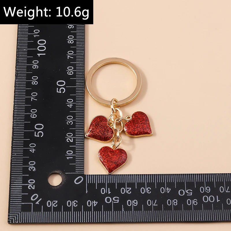 Schöne Bunte Herz Keychain Liebe Schlüsselanhänger Valentinstag Geschenk Schlüssel Ketten für Frauen Mädchen Auto Schlüssel Handtasche Schmuck Zubehör