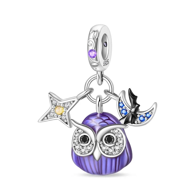 Heißer Verkauf 925er Sterlingsilber Kürbiskopfperlen & fliegende Hexe baumelnder Charm passend für Armband Halloween Anhänger Zubehör Geschenke