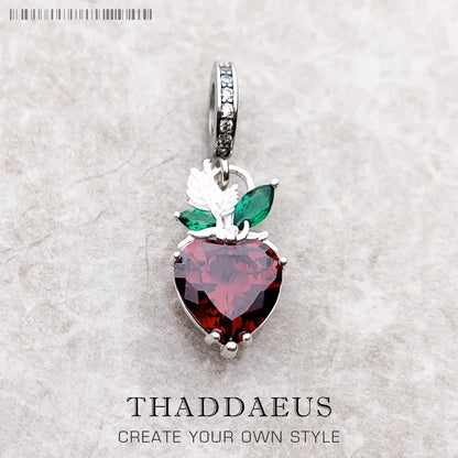 Charm-Anhänger Erdbeere 925er Sterlingsilber Romantisches Geschenk Schmuck Accessoires für Frauen