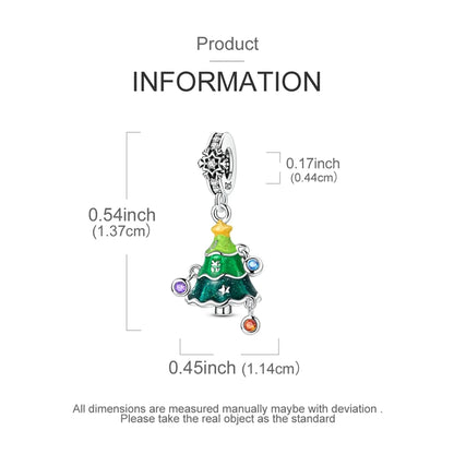 Charms mit glänzendem Weihnachtsbaum-Anhänger aus 925er-Sterlingsilber, passend für Damen, Original-Armband, DIY, Weihnachtsgeschenk