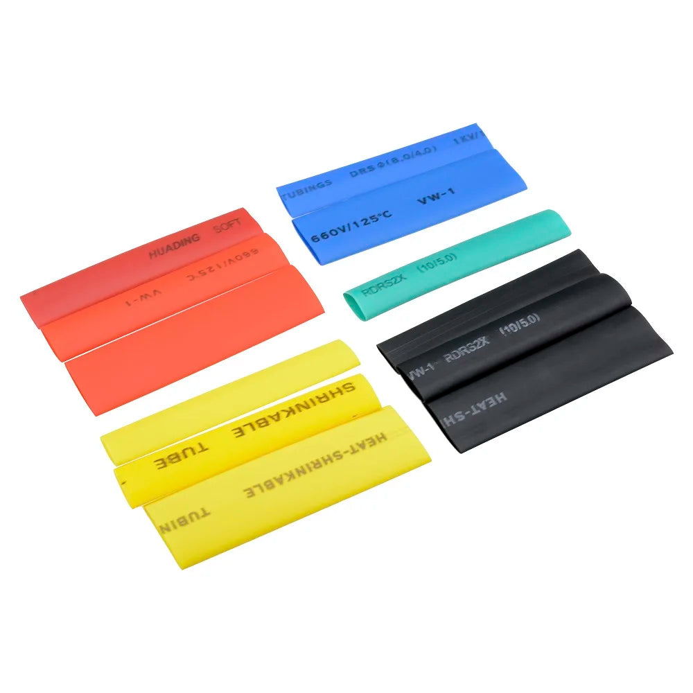 328 Stück 2:1 Schrumpfschlauch Wrap Wire Cable Isolierter Schlauchschlauch Set Polyolefin Schrumpfsortiment Kit 8 Größen 5 Farben
