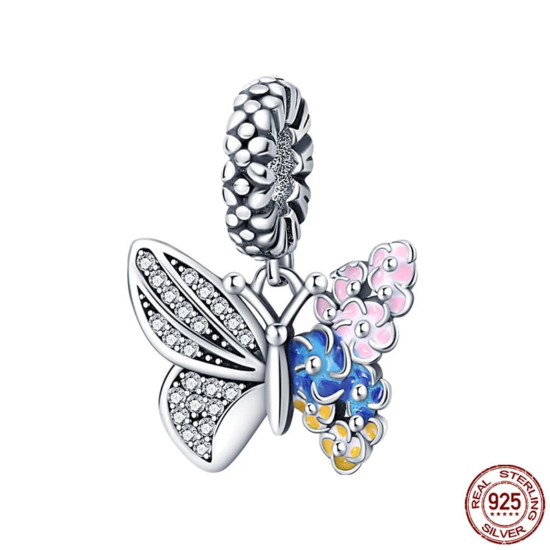 Passend für Qikaola 925 Original-Armbänder, blauer Zirkon, Eule, leuchtende Meeresschildkröte, Oktopus, 925er Silber, Charms, Perlen, DIY, Geburtstag, Schmuck, Geschenk