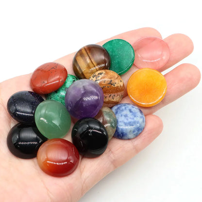 5 teile/los Natürliche Stein Cabochon Spacer 6 8 10 12 14 16 18 20 25mm Runde Cabochons Cameo für DIY Schmuck Zubehör