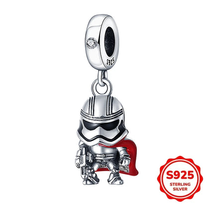 925 Sterling Silber Charms Heiße Star Wars Serie Mandalorianer Helm Anhänger Perlen Original Damen Armbänder DIY Schmuck Geschenke