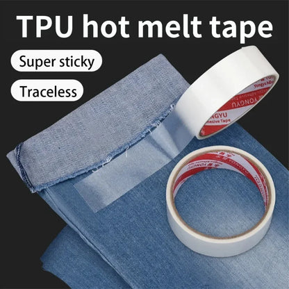 TPU Hot Melt Super Sticky Doppelseitiges Klebeband Kleidung Stoff Nahtlose Nahtlose Eisen Heizung Haushalt Reparatur Von Verschiedenen
