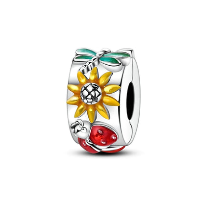 Charms aus 925er Silber, Schmetterling, Libelle, Blumen, Sterne, Mond, Teufelsauge, Abstandsperlen, passend für Qikaola 925 Original-Armbänder, DIY-Schmuck