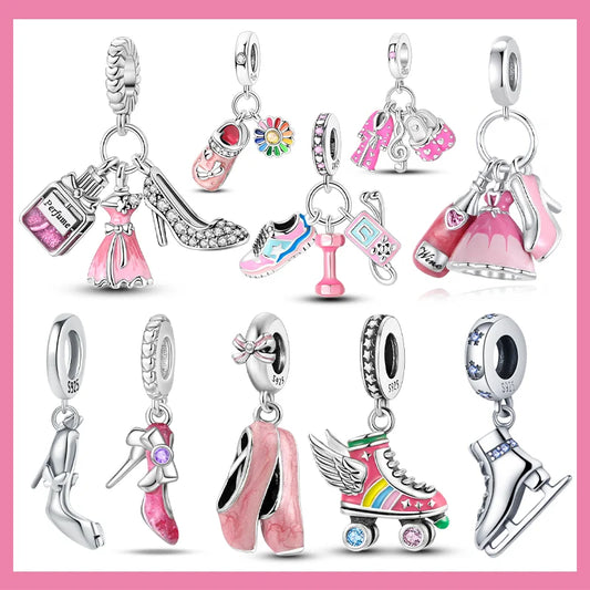Neue Kollektion aus 925er-Sterlingsilber, Winterserie, Skaten, Schlittschuh-Charm, passend für DlY-Armbänder, Halsketten, Schmuck, feine Geschenke