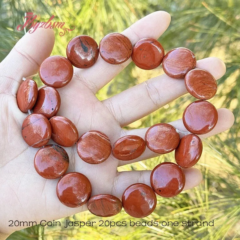 20mm Natürlicher Fluorit/Quarz/Rhodonit/Tigerauge/Achat Münze Stein Perlen Strang 15" Für DIY Halskette Schmuck Machen Kostenloser Versand