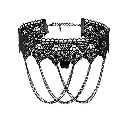 Neo-Gothic Punk Black Sexy Lace Necklace For Women Fashion Retro Clavicle Chain Halloween Collar Choker Steampunk Gifts