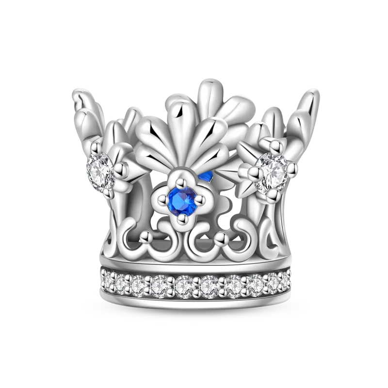 Klassische „King Of The Forest“-Perlen aus 925er-Sterlingsilber und glänzender roségoldener Kronen-Anhänger, passend für Armbänder, wunderschöne Schmuckgeschenke