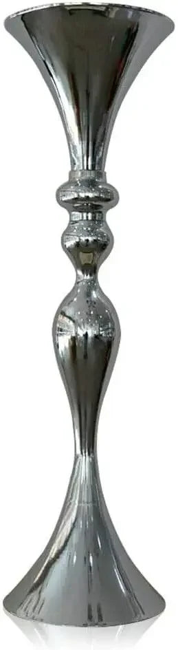 74cm Moderne Bodenvase, Großer Metall-Arrangementbehälter Blumentopf Silber für Büro, Wohnzimmer, Hochzeit, Verlobung, Dekoration