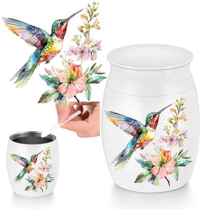 Mini Hummingbird Urn for Ashes, Small Keepsake Cremation Belt Made of Aluminum Alloy, Funeral Holder for Human Remains