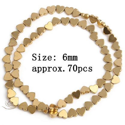 AAA+ Retention Farbe Natürliche vergoldete Hämatit Perle Herz Runde Stern Spacer Lose Perlen für Schmuck Machen DIY Charm Armband