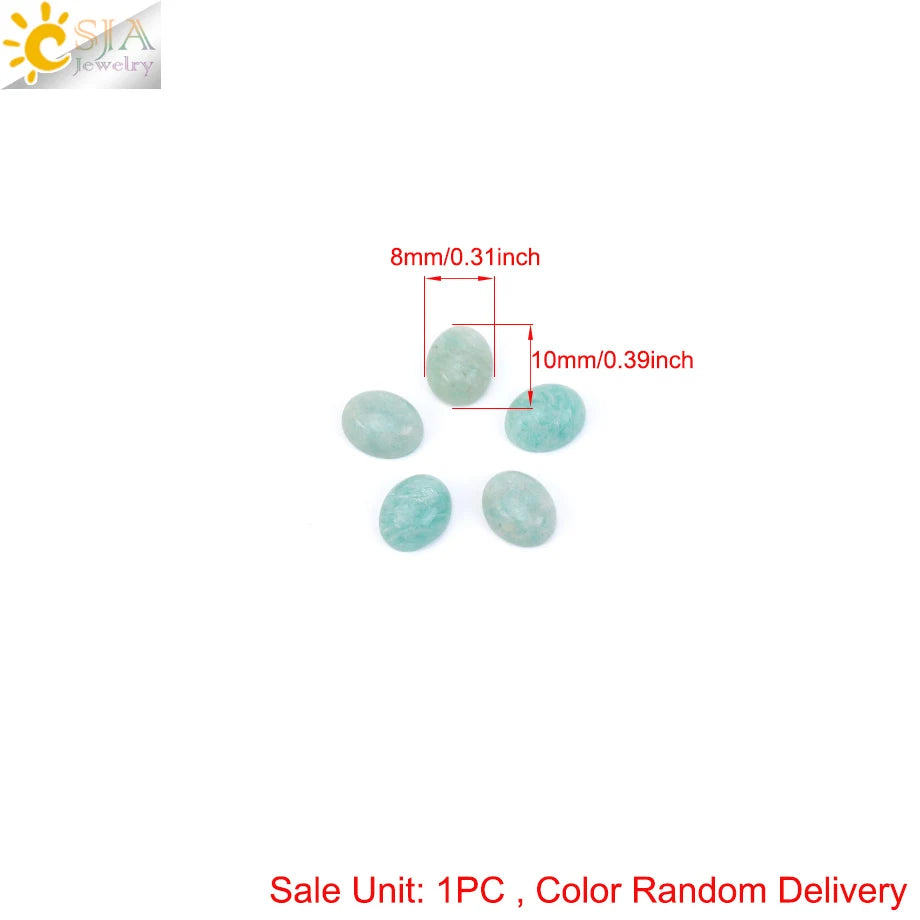 1pc Naturstein Perlen Amazonit Cabochon Oval Flache Lose Perlen für DIY Schmuck Machen Halskette Ring Anhänger Zufällige Farbe h755