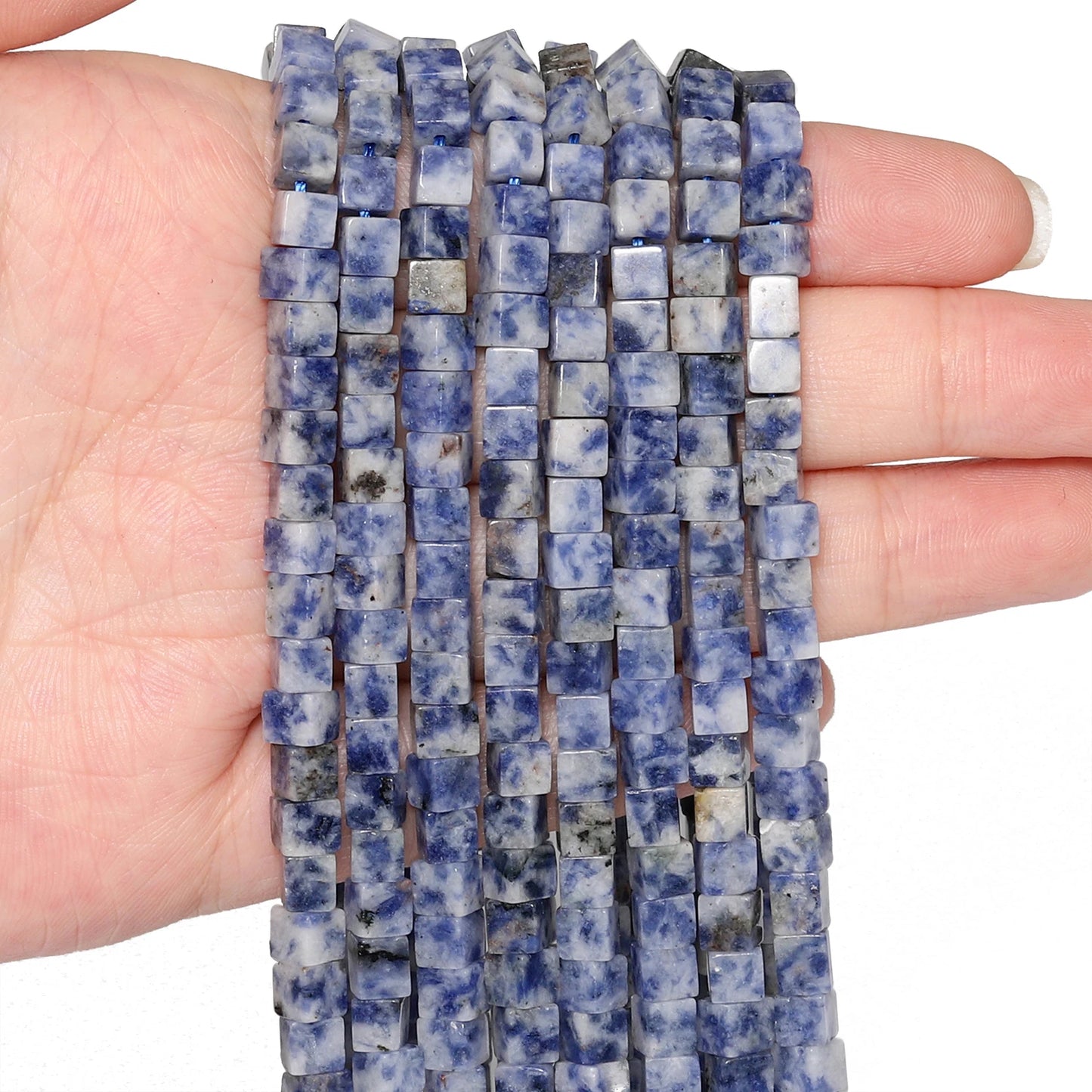 4 mm quadratische Würfelform-Perlen, natürlicher Lapislazuli, Amazonit, lila Achat-Steinperlen für Schmuckherstellung, DIY-Armband-Zubehör