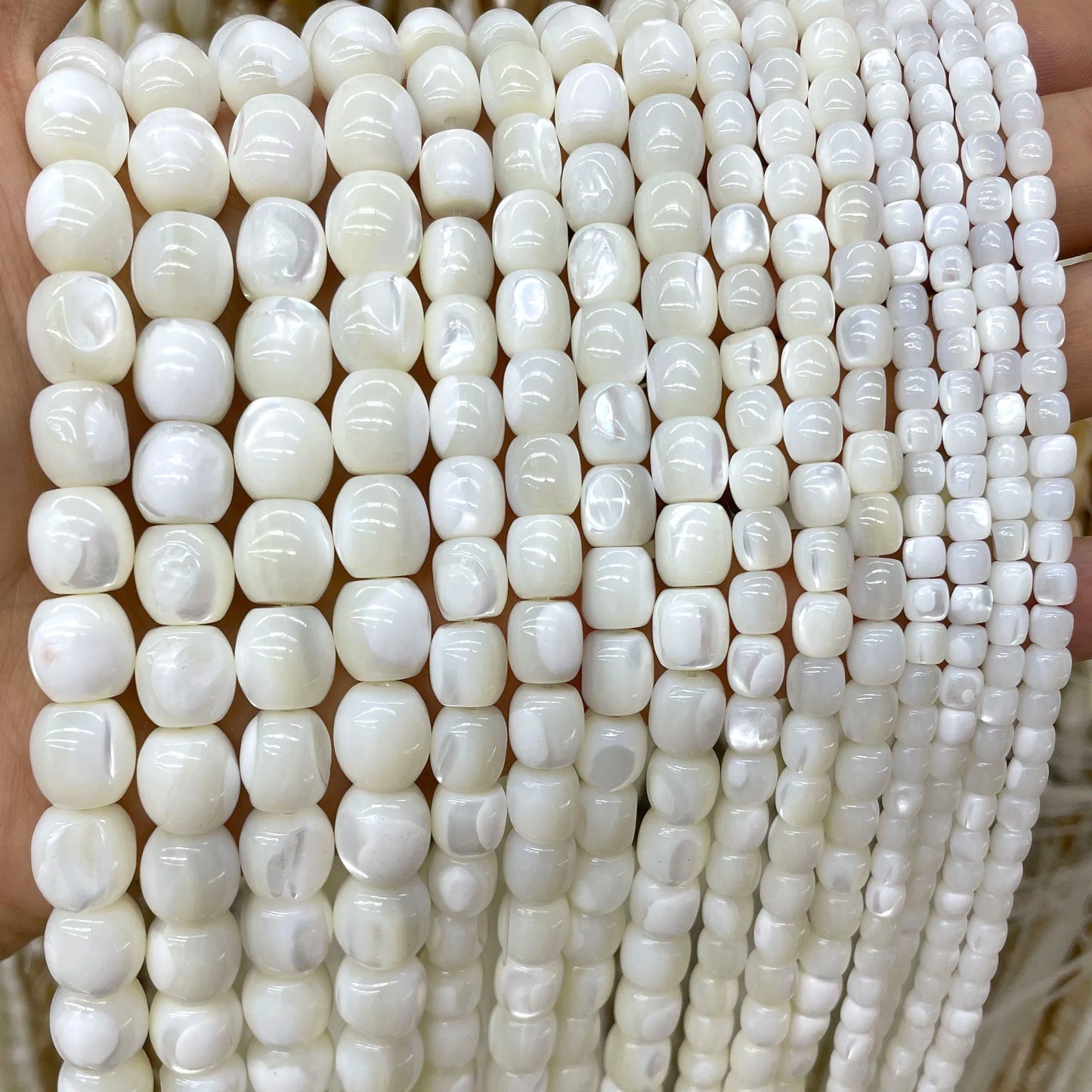 4 6 8 10 MM Natürliche Weiße Perlmutt Mopp Shell Lose Spacer Perlen Für Schmuck Machen DIY Armband halskette Zubehör