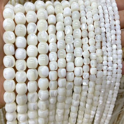 4 6 8 10 MM Natürliche Weiße Perlmutt Mopp Shell Lose Spacer Perlen Für Schmuck Machen DIY Armband halskette Zubehör