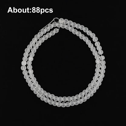 1 Strang weiße Milchglasperlen für die Schmuckherstellung, matte runde lose Perlen, DIY-Armband, Halskette, Bastelbedarf, 4/6/8/10/12 mm