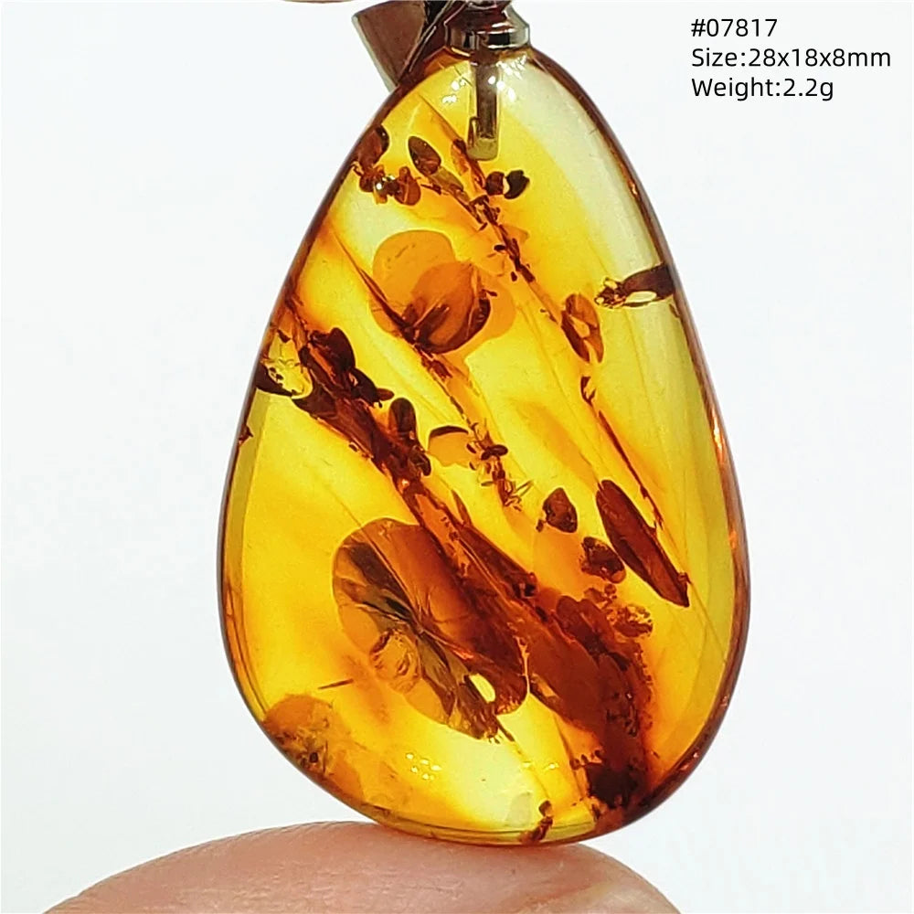 Natürlicher Piebald Gelber Bernstein Anhänger Schmuck Rechteck Bernstein Halskette Anhänger Perlen Reiki Stein AAAAAA